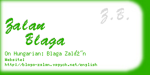 zalan blaga business card